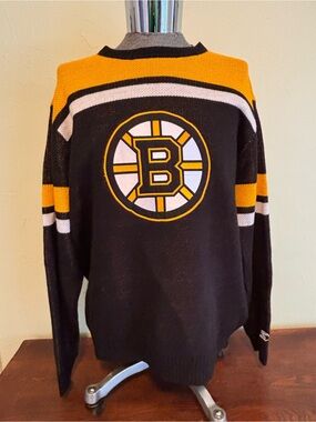 Boston Bruins Black & Gold Knit Sweater-NWT